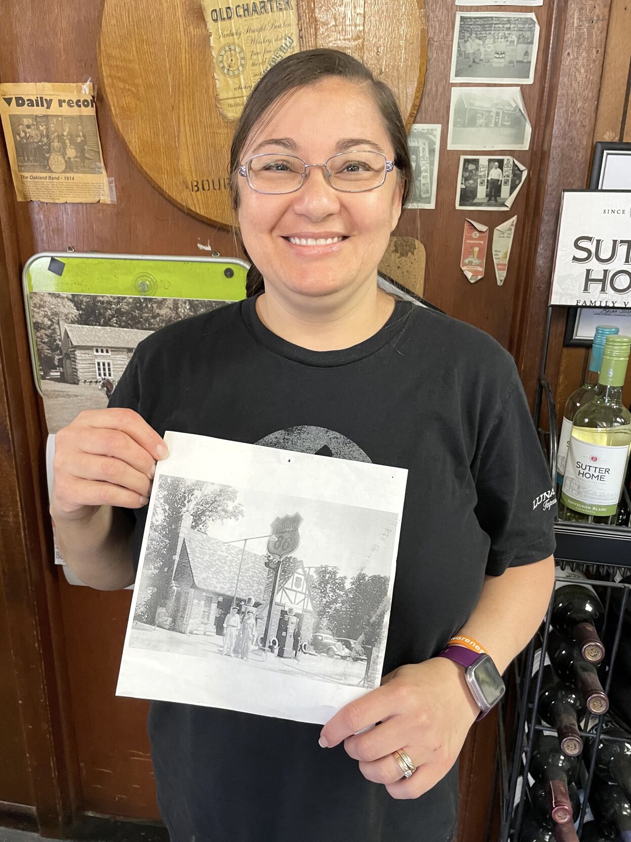 Veronica Carpenter with old station photo